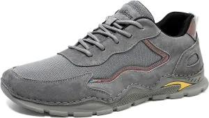 Aceptolcom Men's Suede Arch Support Slip On Walking Shoes Casual Lightweight Breathable Non Slip Orthopedic Sneakers Work Office Outdoor Shoes