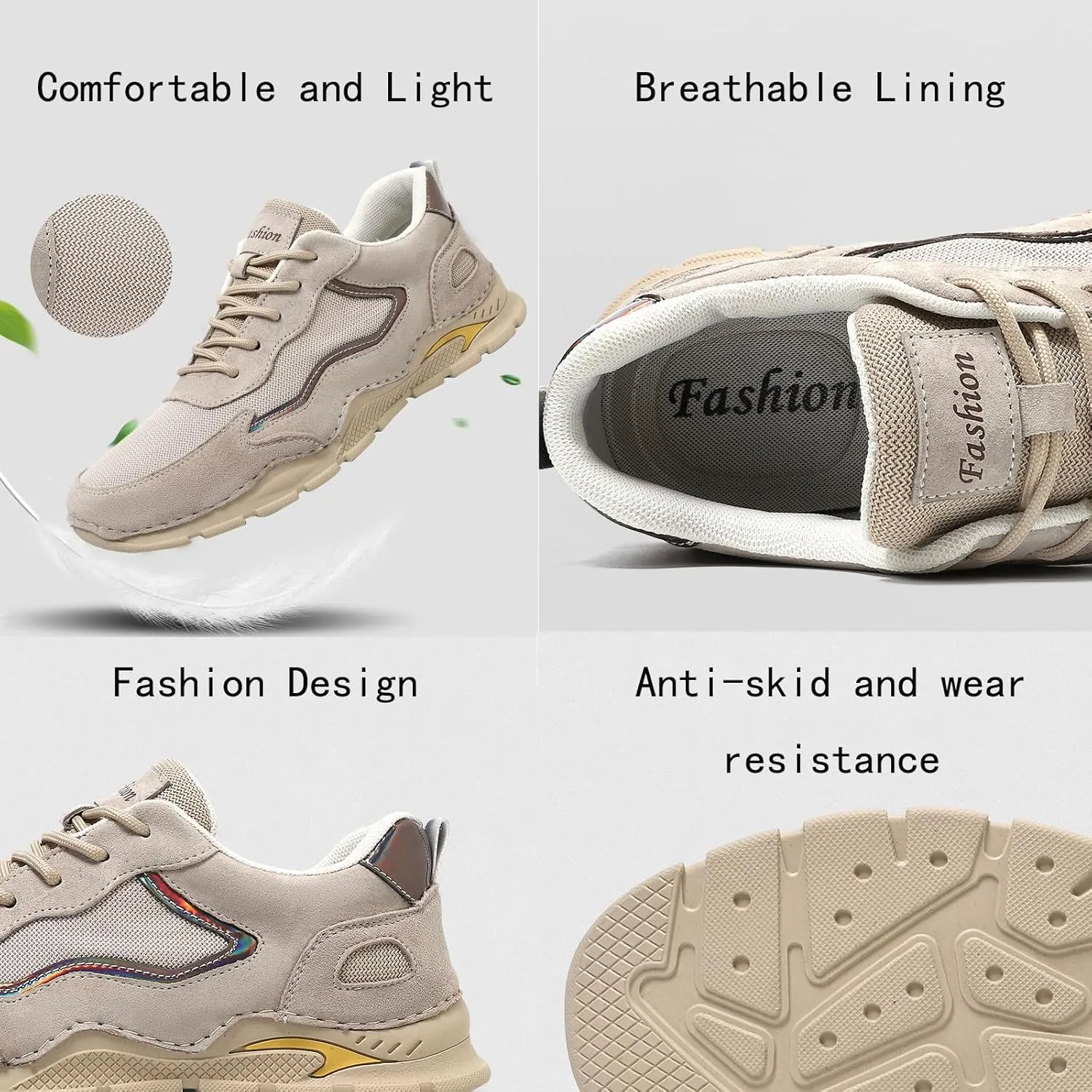 Aceptolcom Men's Suede Arch Support Slip On Walking Shoes Casual Lightweight Breathable Non Slip Orthopedic Sneakers Work Office Outdoor Shoes