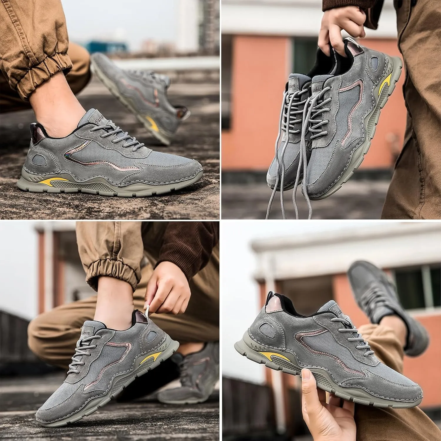 Aceptolcom Men's Suede Arch Support Slip On Walking Shoes Casual Lightweight Breathable Non Slip Orthopedic Sneakers Work Office Outdoor Shoes