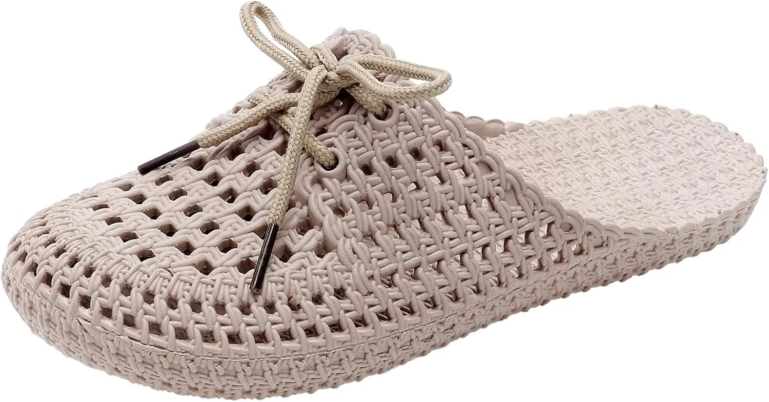 AKIWOS Walking Shoes for Women,Lady Casual Breathable Hollow-Out Round Toe Slip-On Shoes Flat with Sneakers