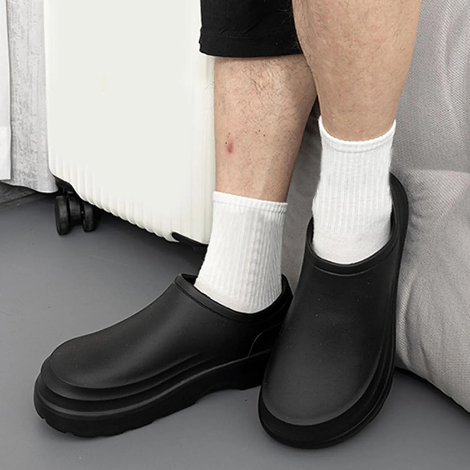 Chef Shoes Non Slip Clogs Work Kitchen Shoes Zapatos De Chef for Men Leather Slippers Size 11