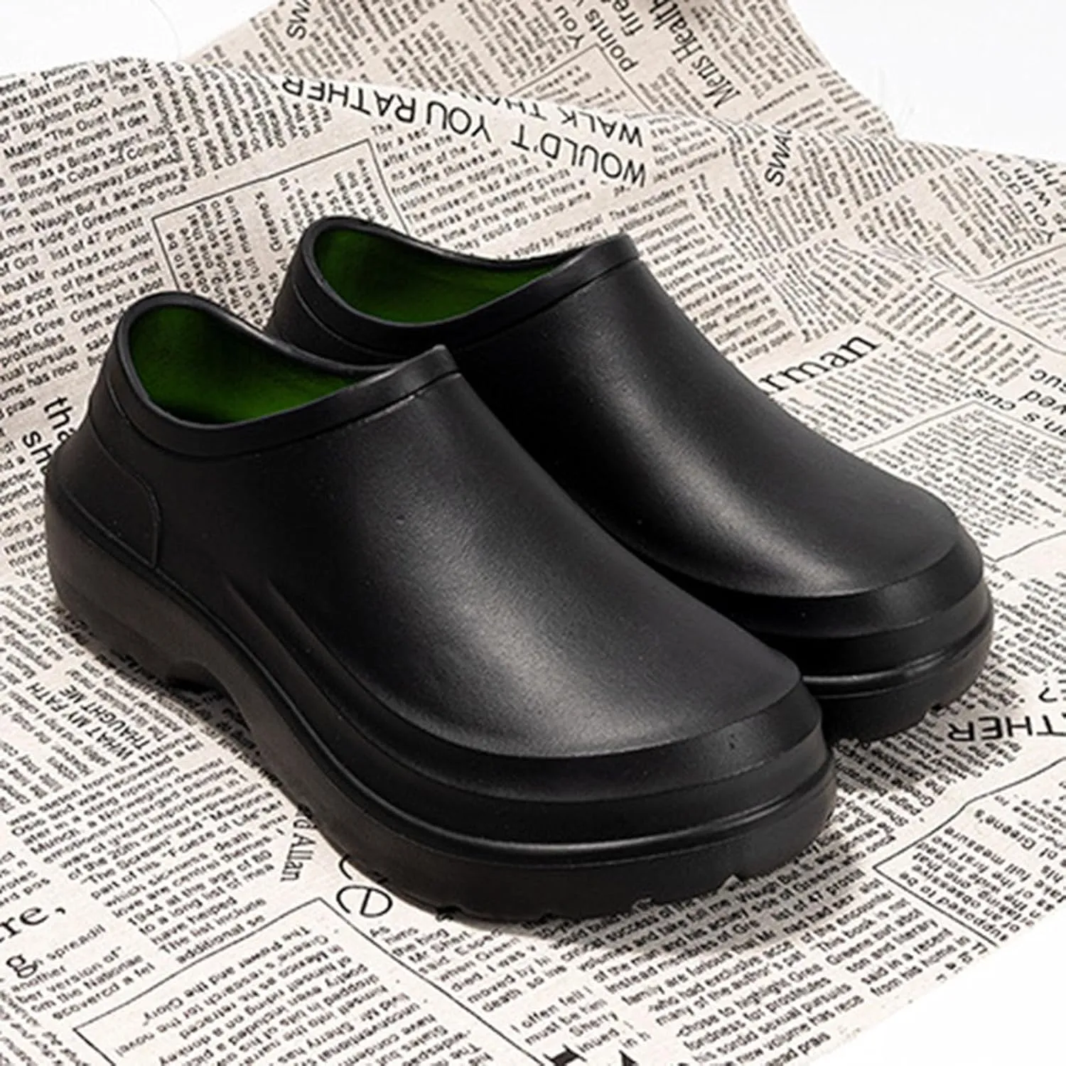 Chef Shoes Non Slip Clogs Work Kitchen Shoes Zapatos De Chef for Men Leather Slippers Size 11