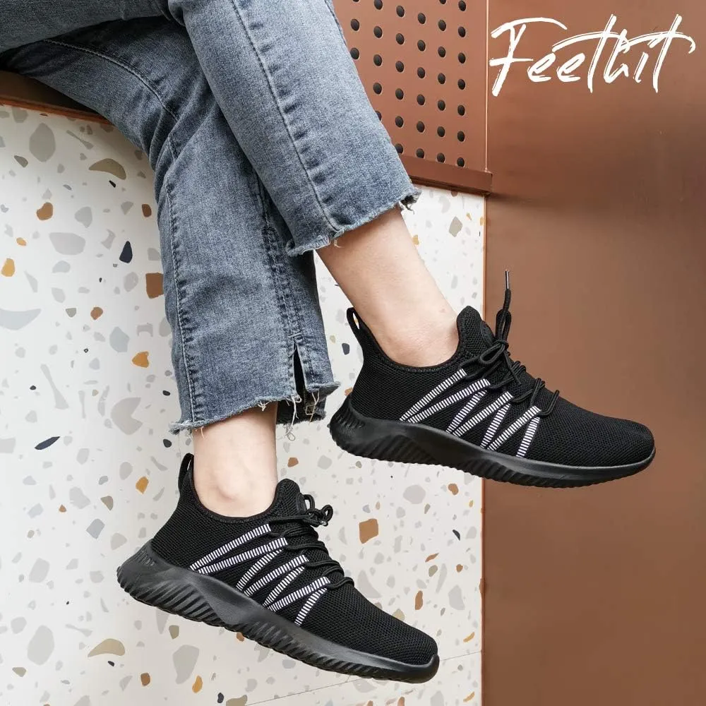Feethit Womens Slip On Running Shoes Non Slip Walking Shoes Lightweight Gym Workout Shoes Breathable Fashion Sneakers