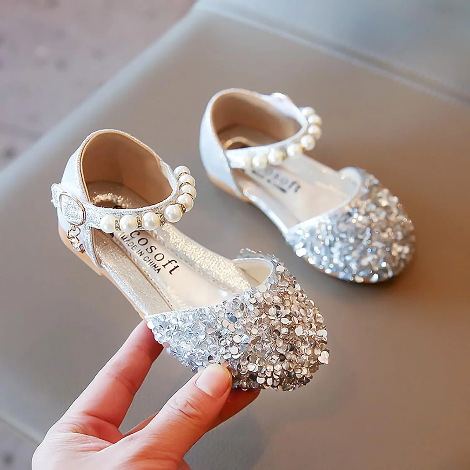Girls Black Dress Shoes,Girls Shoes Sandals Kids Baby Crystal Bowknot Bling Infant Pearl Princess Shoes Dress Shoes