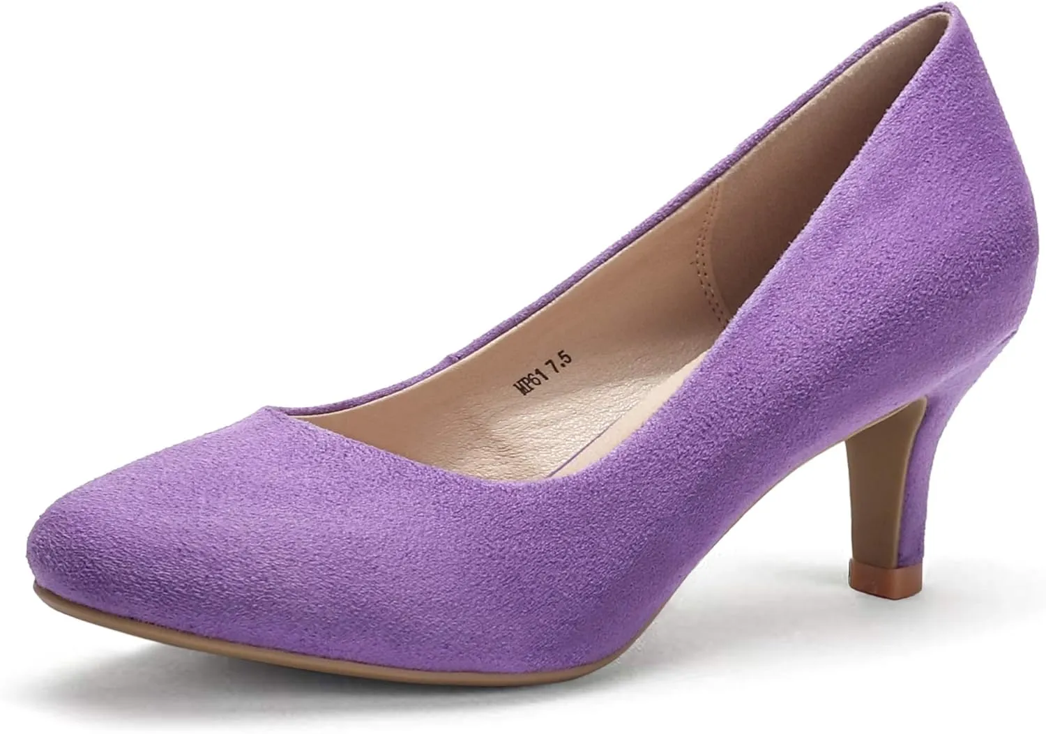 IDIFU Women's Classic Low Heels Dress Pumps 2 Inch Kitten Heel Round Toe Office Wedding Shoes