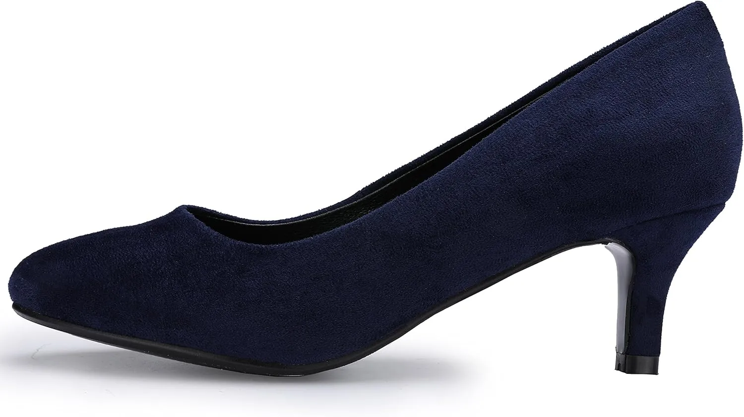 IDIFU Women's Classic Low Heels Dress Pumps 2 Inch Kitten Heel Round Toe Office Wedding Shoes