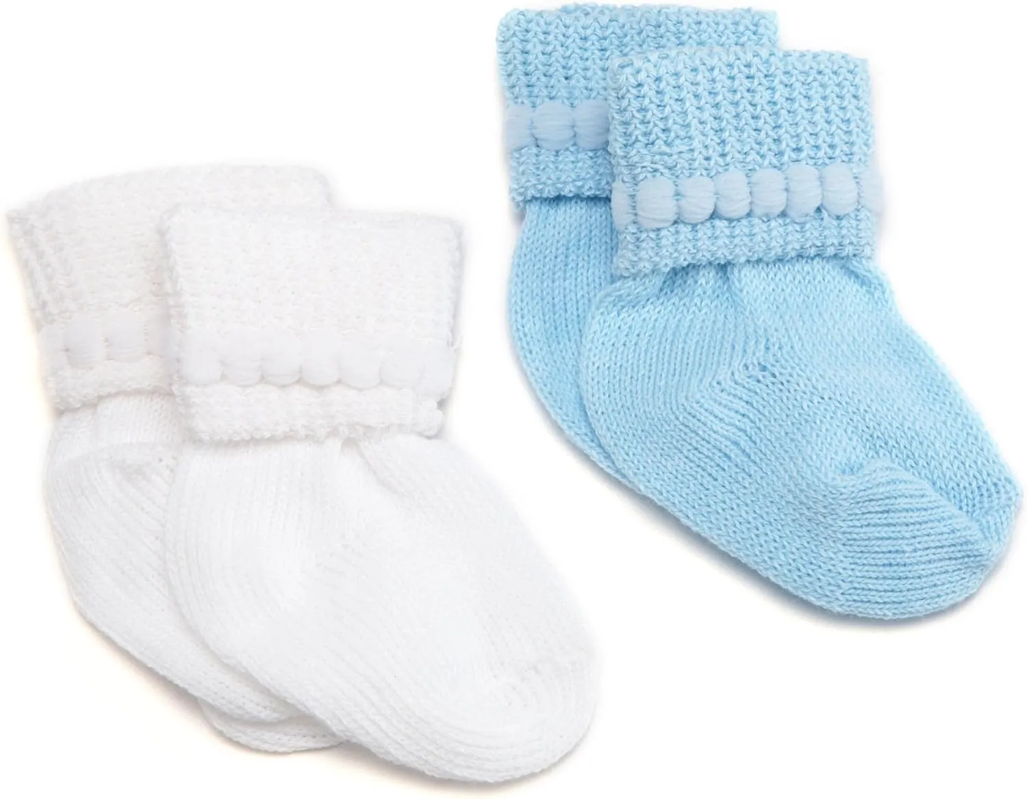 Jefferies Socks Baby Girls Boys Rock-A-Bye Bootie Socks 6 Pack, White/Blue, 9-18 Months