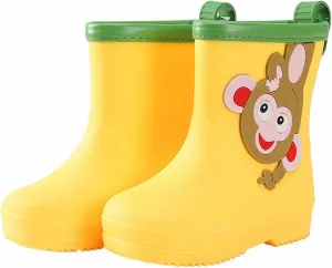 Kids Monkey Cartoon Rain Shoes Children Rain Boots Boys and Girls Water Proof Non Slip Shoes Rubber Boots