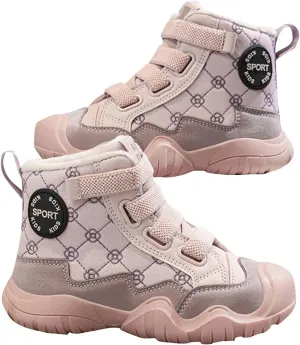 Kids Winter Barefoot Hiking Boots Wide Toe Box Waterproof Fleece Lined Platform Sneakers for Boys Girls
