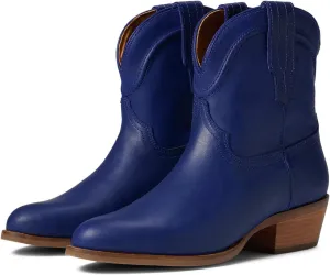 LEHOOR Women Cowboy Western Ankle Boots Pointed toe Low Stacked Heel Cowgirl Booties V Cut Retro Slouch 2 Inch Chunky Block Heel Slip On Short Dress Boots Wide Calf Casual Winter 4-11 M US