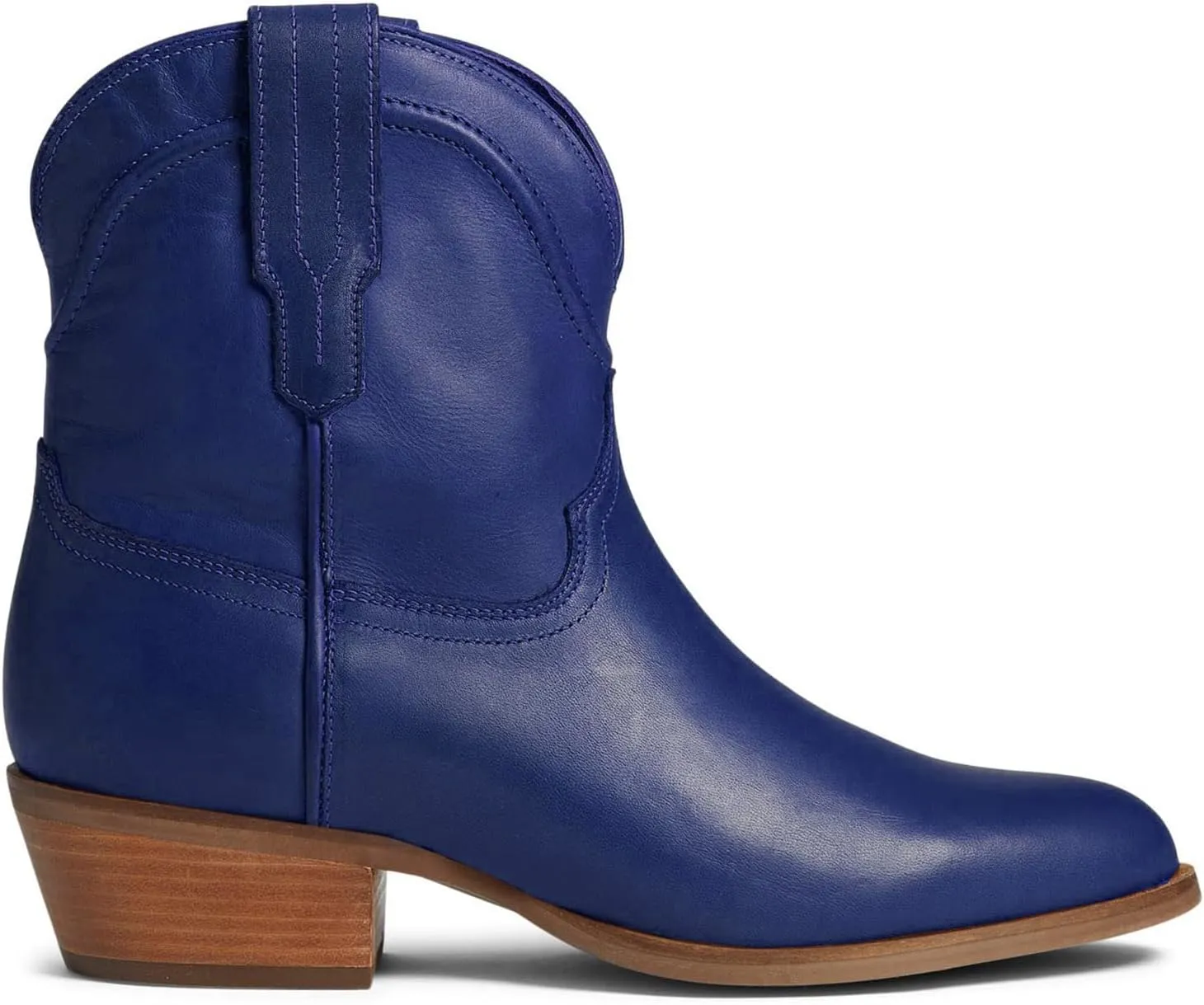 LEHOOR Women Cowboy Western Ankle Boots Pointed toe Low Stacked Heel Cowgirl Booties V Cut Retro Slouch 2 Inch Chunky Block Heel Slip On Short Dress Boots Wide Calf Casual Winter 4-11 M US