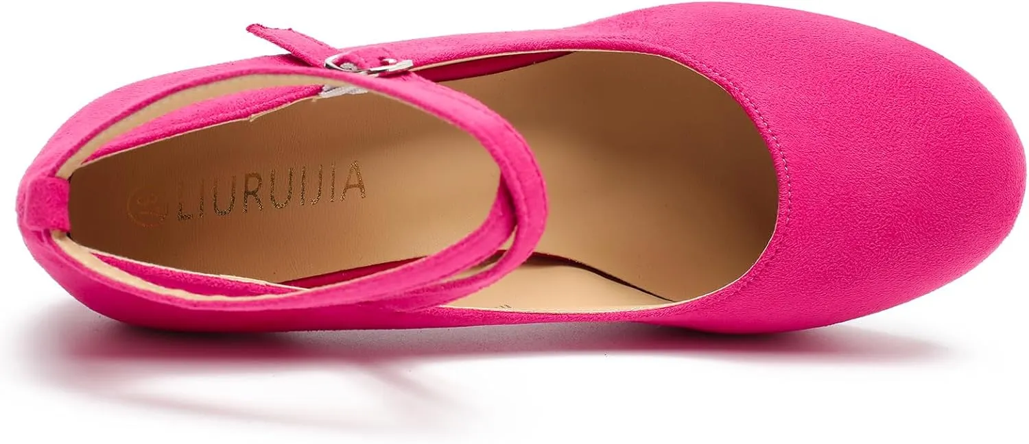 LIURUIJIA Women's Platform High Heels Sexy Cross Ankle Strap Pumps Wedding Work Party Dress Shoes