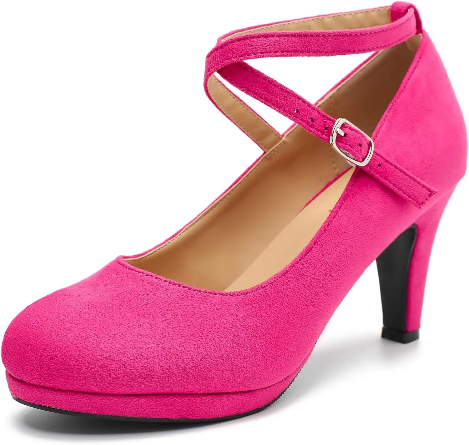 LIURUIJIA Women's Platform High Heels Sexy Cross Ankle Strap Pumps Wedding Work Party Dress Shoes