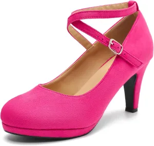 LIURUIJIA Women's Platform High Heels Sexy Cross Ankle Strap Pumps Wedding Work Party Dress Shoes