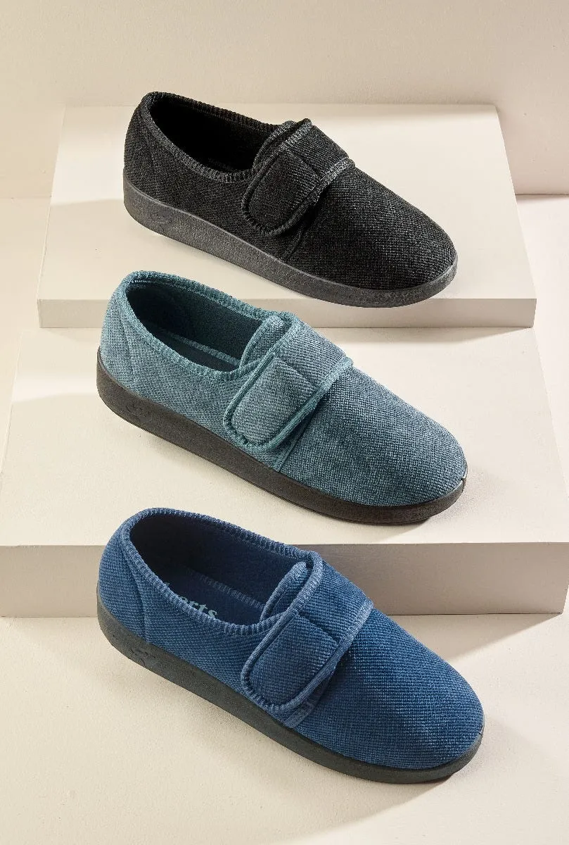 Men's Soft Wide Adjustable Slippers