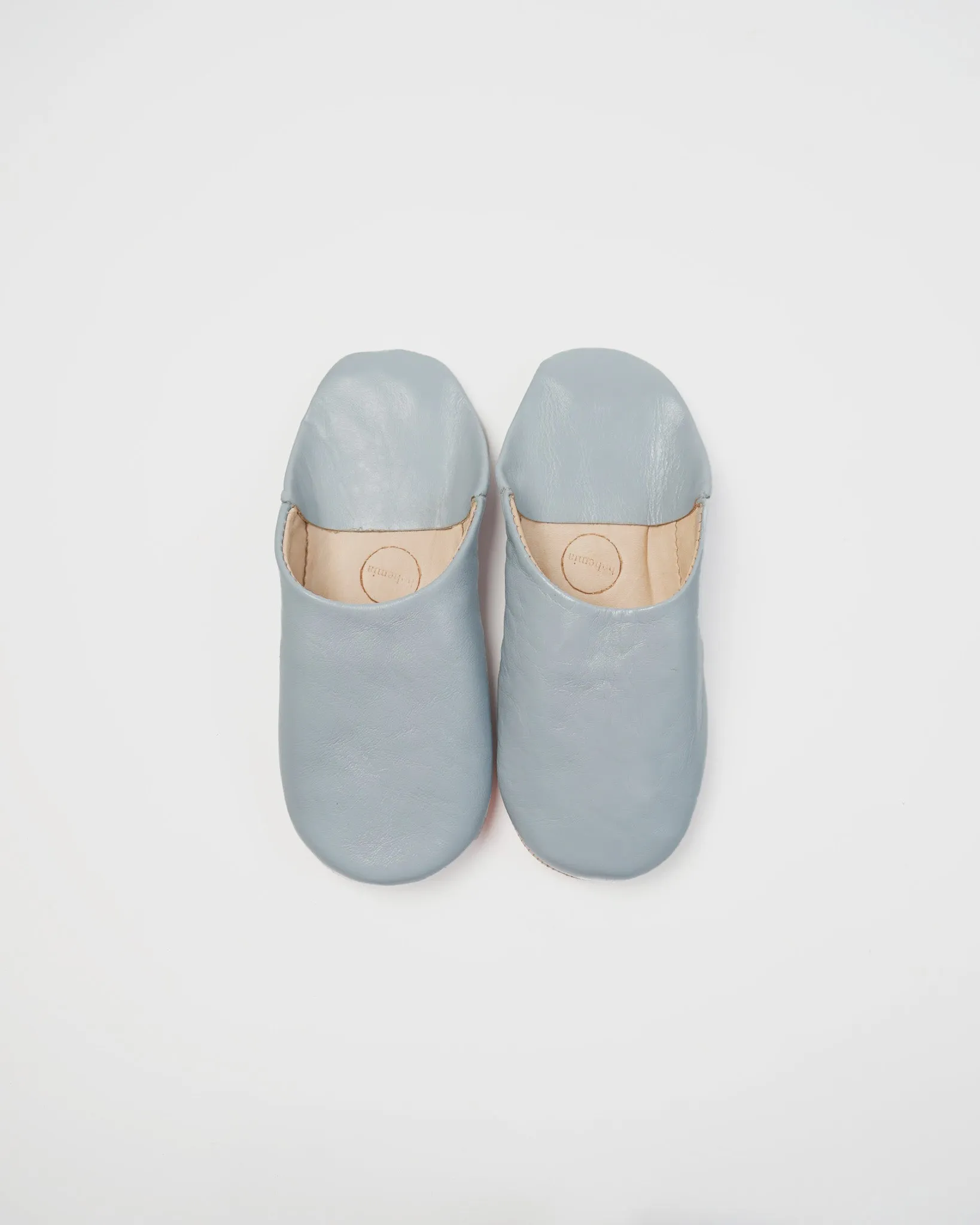 Moroccan Babouche Basic Slippers / Pearl Gray