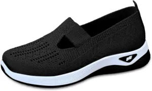 Orthowalk Womens Shoes Woven Arch Support Slip-On Sneakers Breathable Soft Indoor Outdoor Casual Walking Anti-Skid Sport Shoe