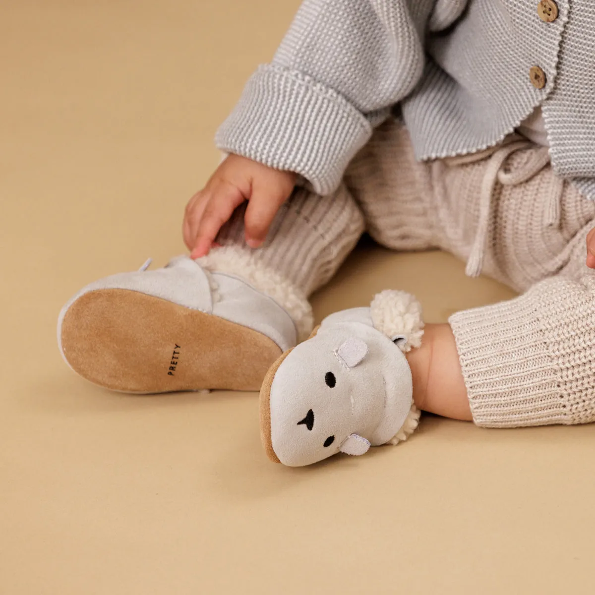 Pretty Brave Cosy Moc Baby Slippers (Snow)