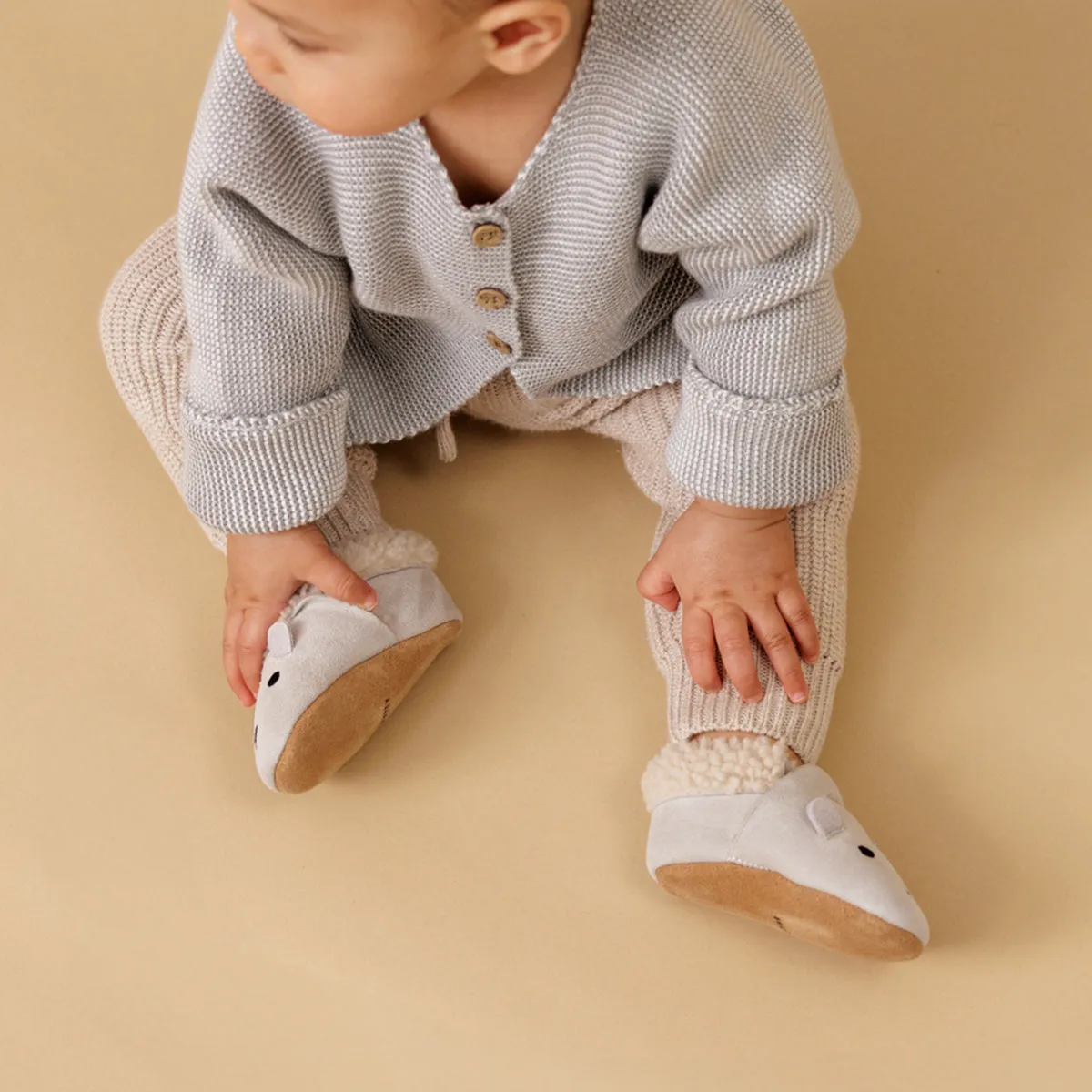 Pretty Brave Cosy Moc Baby Slippers (Snow)