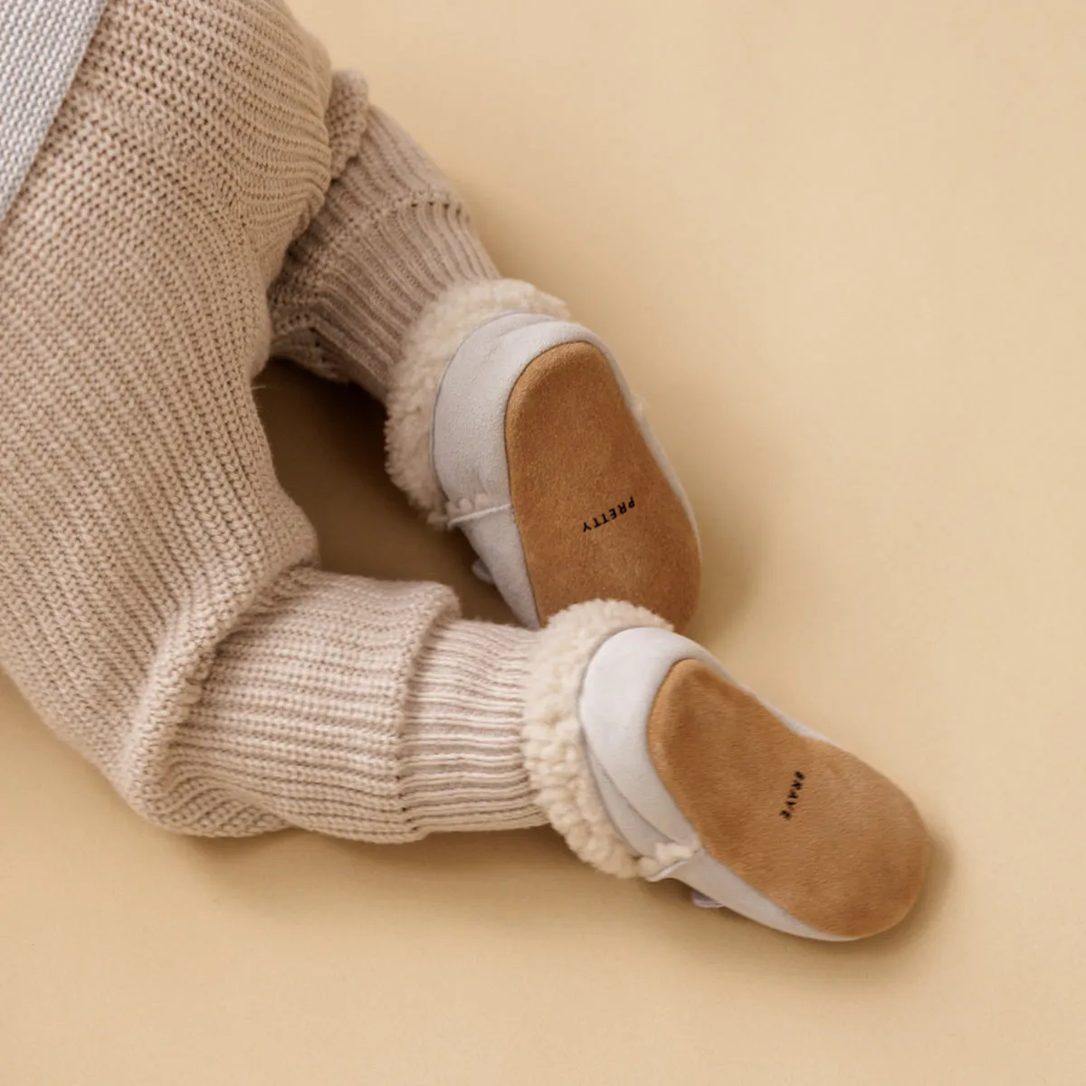Pretty Brave Cosy Moc Baby Slippers (Snow)
