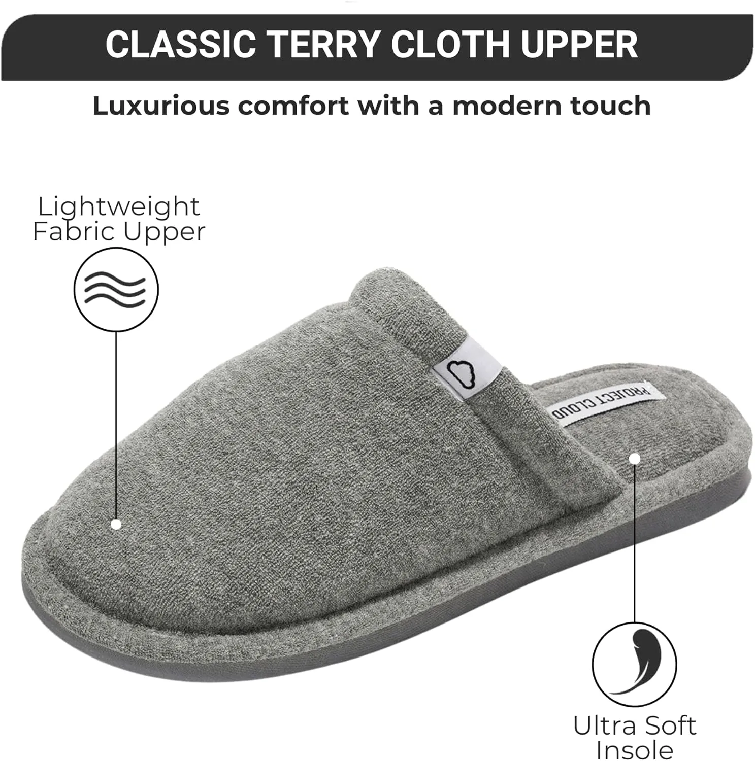 Project Cloud Memory Foam Non Slip Indoor Outdoor Slippers for Women - Fuzzy Slippers - Gifts for Women