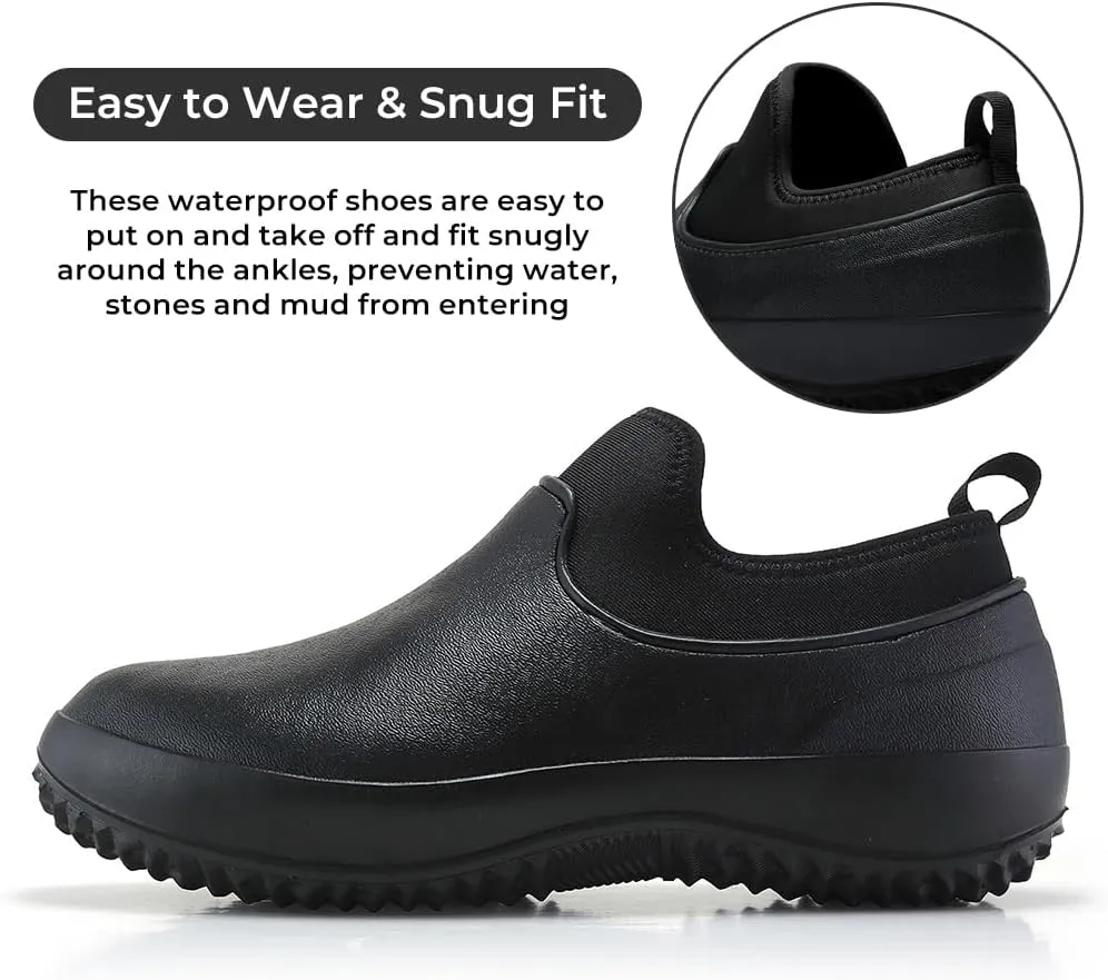 Rojeam Mens Rain Boots Waterproof Womens Work Clog Outdoor Garden Shoes