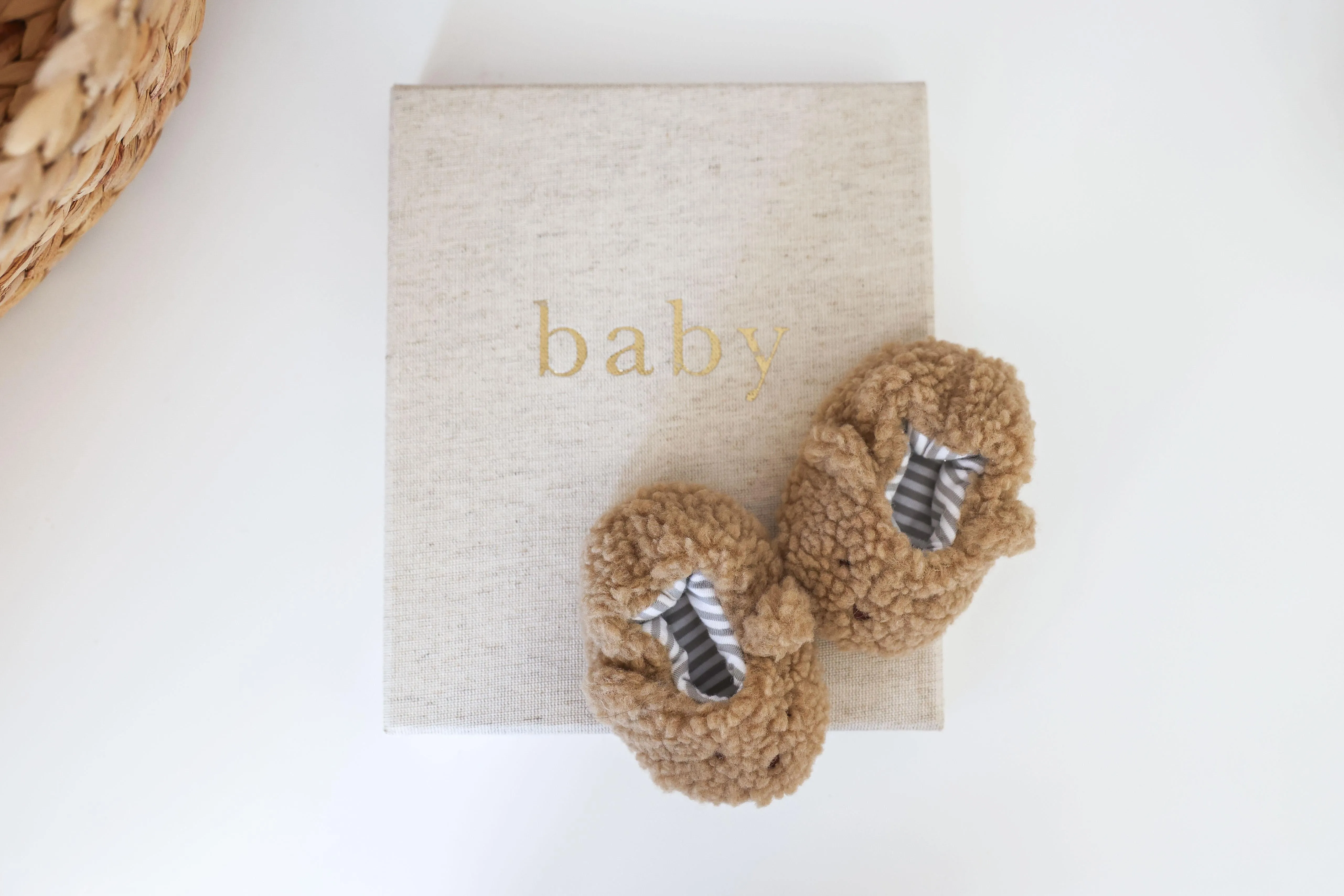 Sherpa Bear Booties Caramel