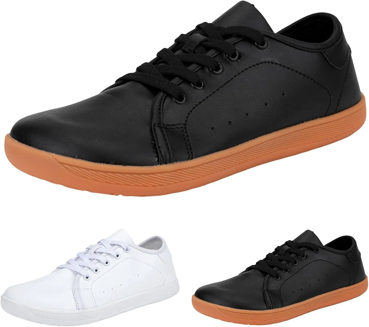 Slip on Walking Shoes for Men Comfortable PU Leather Memory Foam Breathable Fashion Low Tops Sneakers Non Slip Arch Support Vacation Training Gym Shoes Wide Width