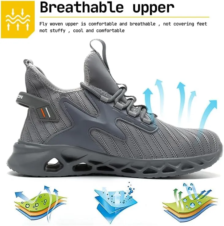 Steel Toe Work Shoes for Men Women Lightweight Comfortable Industrial & Construction Safety Boots