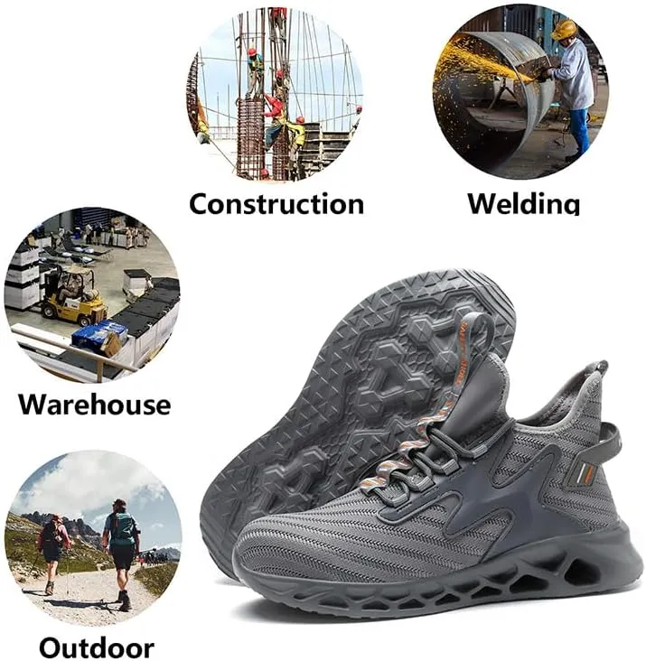 Steel Toe Work Shoes for Men Women Lightweight Comfortable Industrial & Construction Safety Boots