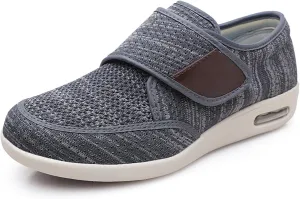 TOSOFT Men's Comfort And Cushiony Diabetic Shoes Wide Feet Flats Orthopedic Slippers Walking Shoes For Elderly Men Sneakers