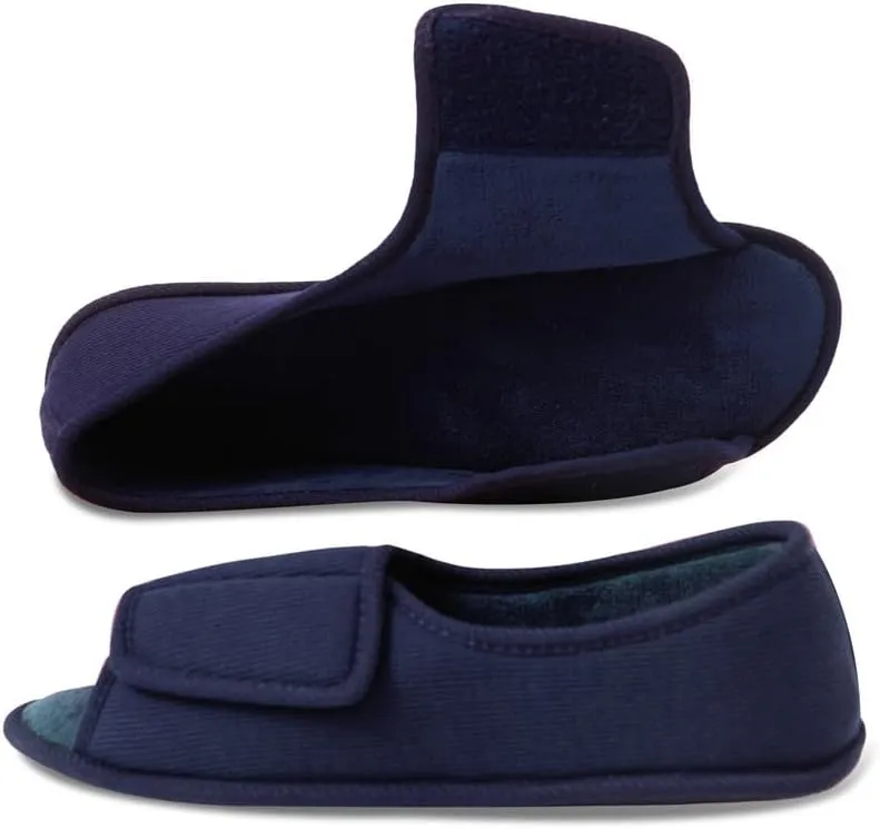 WALKFUN Men's and Women's Diabetic Shoes Open Toe Memory Foam Slippers Adjustable Closure Non-slip House Shoes