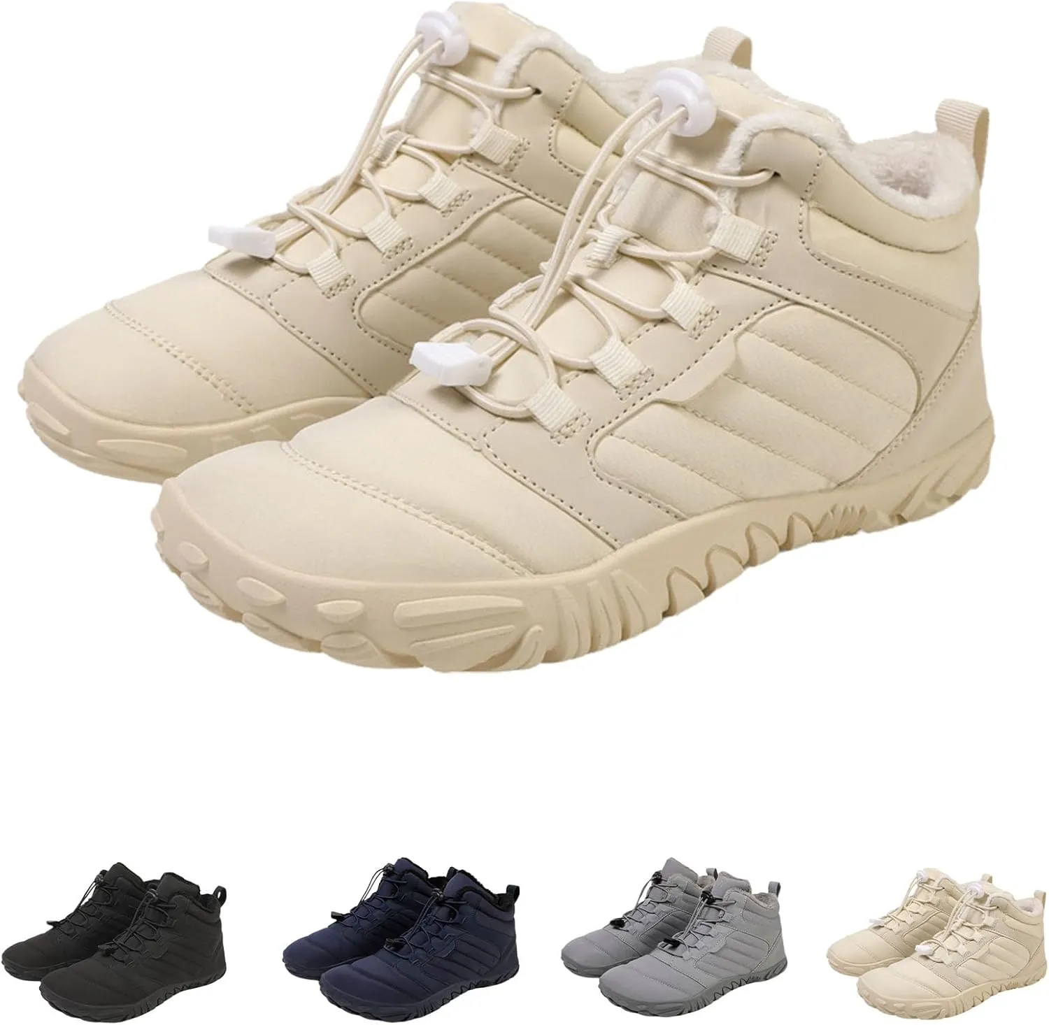 Winter Men's Women's Barefoot Shoes, Hiking Barefoot Winter Boots, Zero Drop Sole Trail Running Shoes Wide Toe Shoes