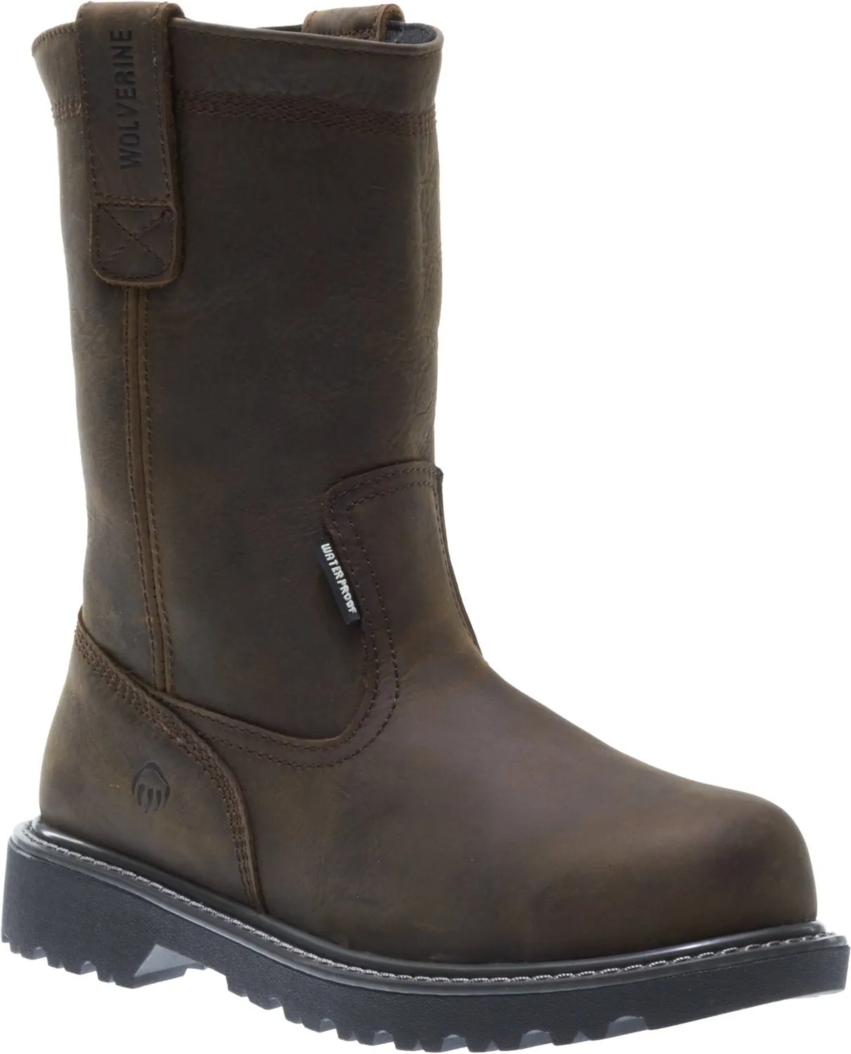 Wolverine Mens Dark Brown Leather Floorhand WP Wellington Work Boots