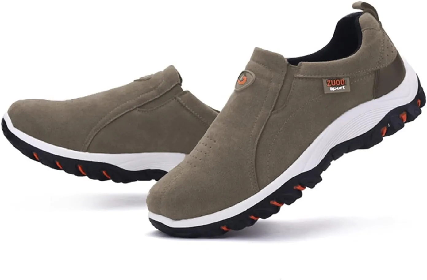 ZDLJYL Men's Suede Slip On Waterproof Anti-Slip Lightweight Orthopedic Fashion Loafers,Casual Breathable Low-top Safety Sneakers Walking Boat Shoe